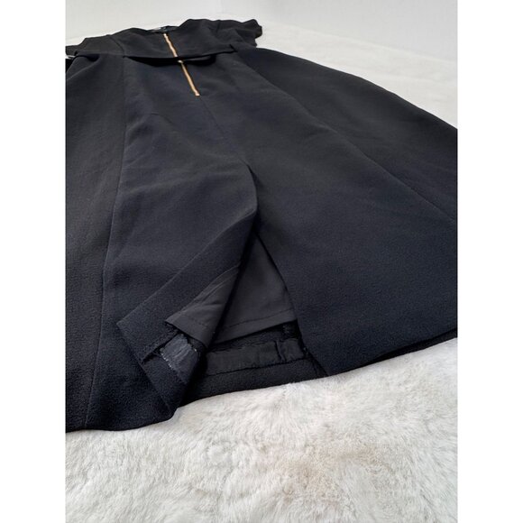 New Eliza J Women's Size 10 Black Sleeveless Sheath Midi Dress with Belt - Picture 8 of 14